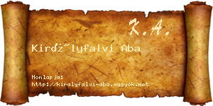 Királyfalvi Aba névjegykártya